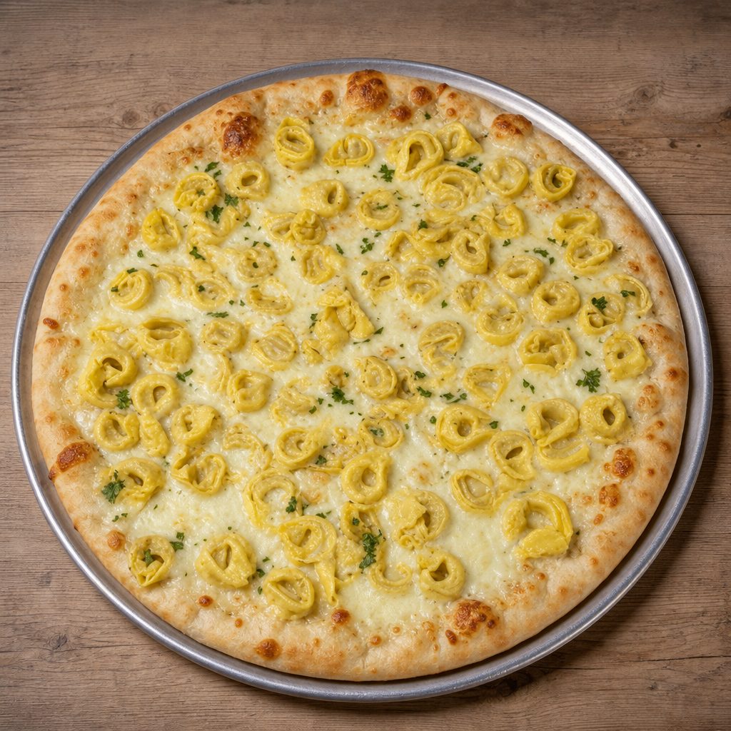 Tortellini Alfredo Pizza.